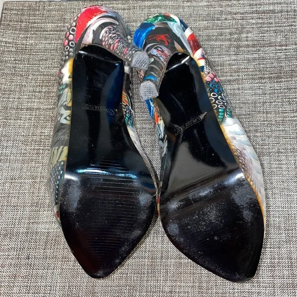 Snake Lip Print Platform Pump Heel - Picture 4 of 4